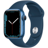 Apple Watch Series 7 GPS, 41mm Blue Aluminium Case with Abyss Blue Sport Band - Regular, A2473