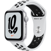 Apple Watch Nike SE GPS, 44mm Silver Aluminium Case with Pure Platinum/Black Nike Sport Band - Regular, Model A2352