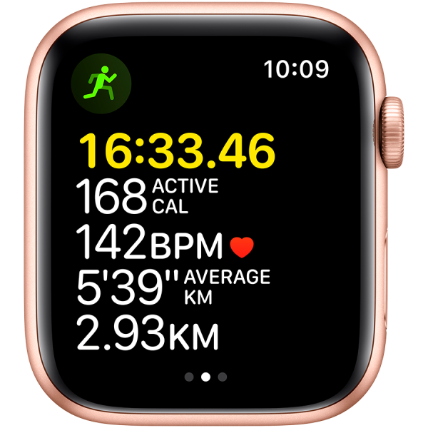 Apple Watch SE GPS, 44mm Gold Aluminium Case with Starlight Sport Band - Regular, A2352
