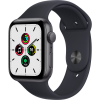 Apple Watch SE GPS, 44mm Space Grey Aluminium Case with Midnight Sport Band - Regular, A2352