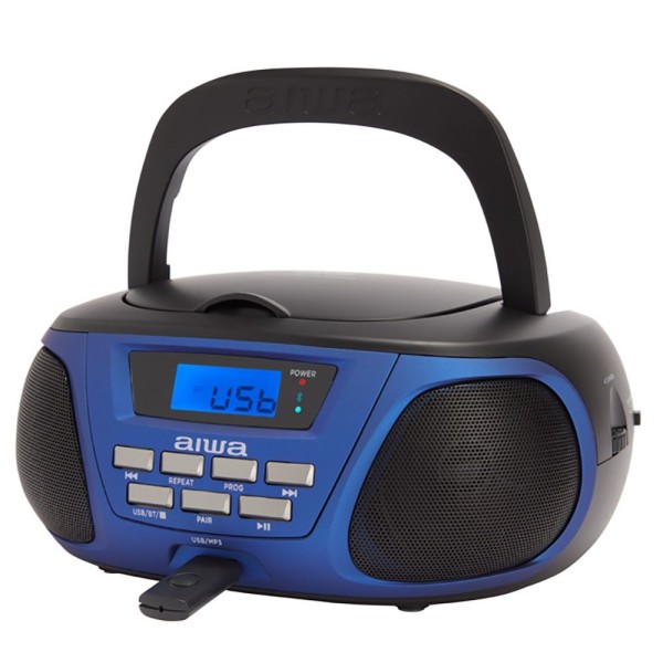 Aiwa BBTU-300BL portable stereo system Analog 5 W Black, Blue