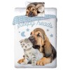 Youth bedding 012 BEST FRIENDS DOG AND CAT set 140x200cm + pillow 70x90cm