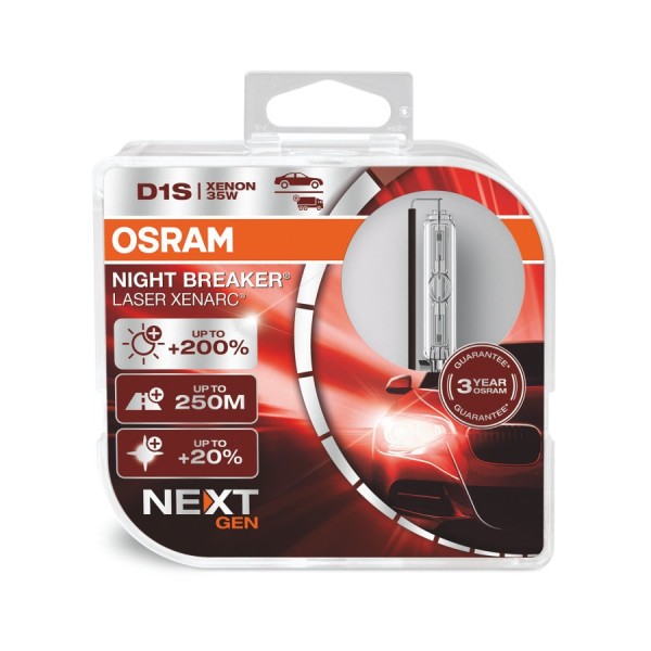 OSRAM XENARC NIGHT BREAKER LASER NEXTGEN D1S (66140XNN-HCB) CAR XENON HEADLIGHTS 2 pc(s)