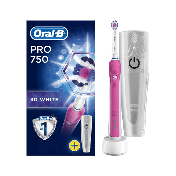 Oral-B Toothbrush with Travel case PRO 750  For adults, Rechargeable, Operating time 1 charge/1 week of regular cleaning (2 time