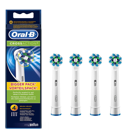 Oral-B Power Crossaction Toothbrush Heads EB50-4 For adults, Heads, Number of brush heads included 4