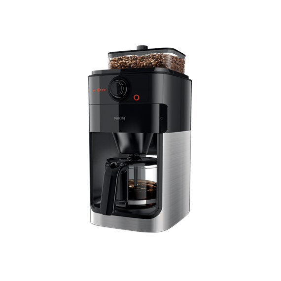 Philips Coffee maker Grind & Brew HD7767/00 Drip, 1000 W, Black/Metal