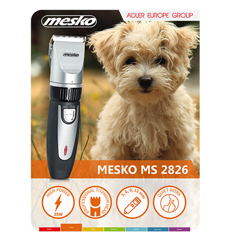 Mesko Hair clipper for pets MS 2826 Corded/ Cordless, Black/ silver