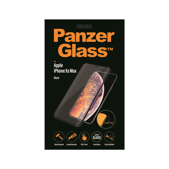 PanzerGlass 2644 Screen protector, Apple, iPhone Xs Max, Tempered glass, Transparent/Black