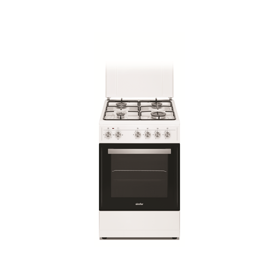 Simfer Cooker 4403SERBB Hob type Gas, Oven type Electric, White, Width 50 cm, Electronic ignition, 48 L, Depth 55 cm, A