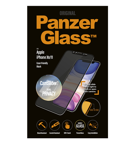 PanzerGlass P2668 Apple, iPhone XR/11, Tempered glass, Black, Case Friendly, CamSlider and Dual Privacy