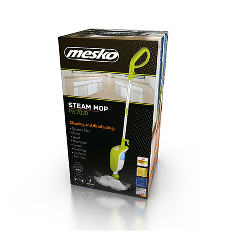Mesko Steam Mop MS 7020 Power 1300 W, Water tank capacity 0.3 L, White/Green