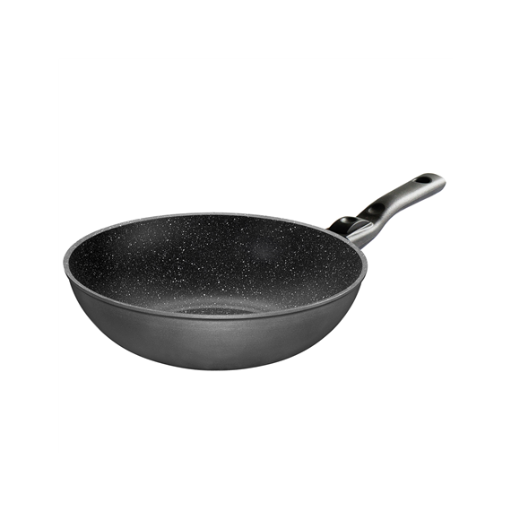 Stoneline Pan 19569 Wok, Diameter 30 cm, Suitable for induction hob, Removable handle, Anthracite