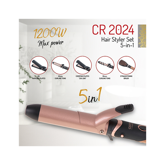 Camry Hair Styler CR 2024 1200 W, Black/Rose gold