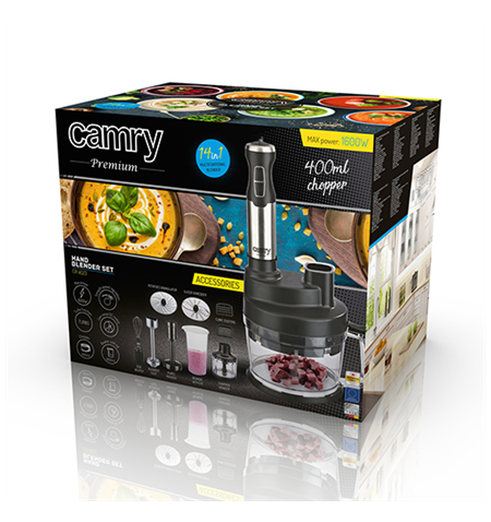 Camry Blender CR 4623 Hand Blender, 1600 W, Number of speeds Variable, Turbo mode, Chopper, Ice crushing, Black